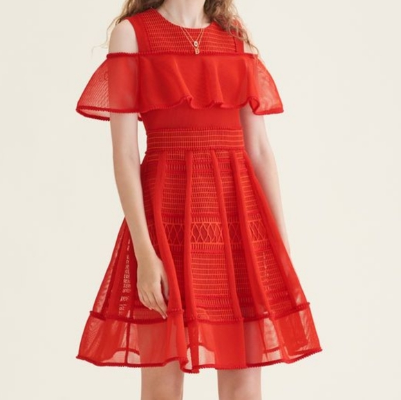 Maje Rosalie Red Dress - Picture 2 of 10